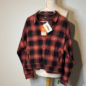 Bass outdoor Red Plaid Women's button down Jacket/shirt